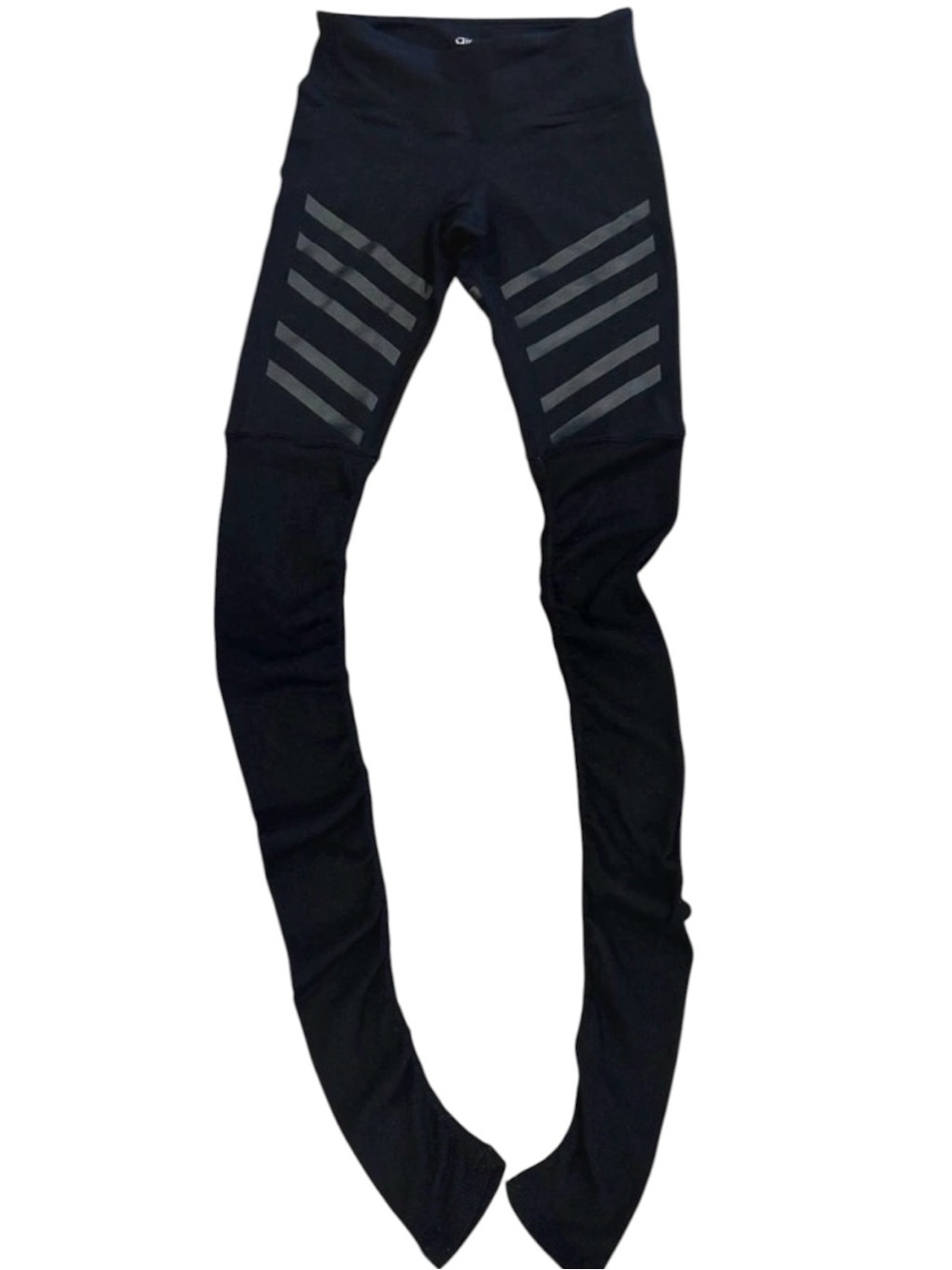 ALO YOGA Striped Goddess Yoga Leggings in Black Size Xs